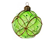 Набор стеклянных ёлочных шаров "Амаэль", зелёный, (4 шт.), SHISHI
