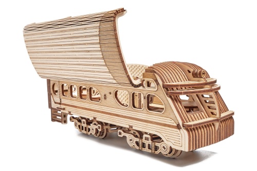 Механическая деревянная сборная модель Wood Trick Поезд Атлантический экспресс фото 4