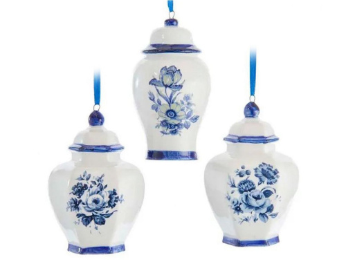 Ёлочная игрушка ВАЗА ГОДЕЛИВ - ДЕЛФТСКИЙ ФАЯНС, фарфор, 9 см, Kurts Adler фото 2
