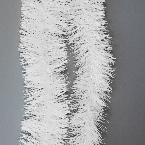 Мишура "Глянцевая" белая, 7,5х250 см, Kaemingk