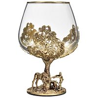 Бокалы - "Nature's Elegance Glassware" - Бокал "Литье Охота на Лося, деревянная шкатулка", размер: высота 14 см, вес 460 г, объем 420 мл, диаметр 10 см, упаковка 23х16х13 см