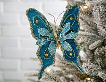 Ёлочная игрушка БАБОЧКА СЮЗЕТ на клипсе, полиэстер, 15 см, Winter Deco