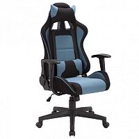 Кресло компьютерное Brabix GT Racer GM-100 ткань, черно-голубое 531818