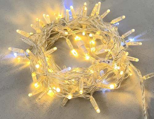 Гирлянды на дерево Клип Лайт - Спайдер Quality Light Cap 30 м, 300 теплых белых LED ламп с белым мерцанием, прозрачный ПВХ, IP65, Laitcom