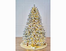 Искусственная елка с лампочками Версальская заснеженная 210 см, 460 теплых белых ламп, ЛИТАЯ 100%, Max CHRISTMAS