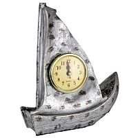 Часы патинированные серебром "Парусник" 22*25 см