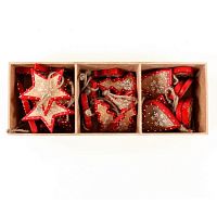 Украшения подвесные Stars/Trees/Hearts, деревянные, в подарочной коробке