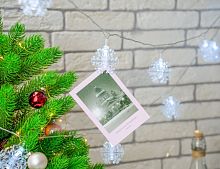Светодиодная гирлянда ПРИЩЕПКИ-СНЕЖИНКИ, 20 холодных белых ламп, 4 м, прозрачный ПВХ, IP20, Serpantin