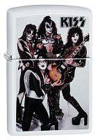 Зажигалка Zippo Kiss с покрытием White Matte, латунь/сталь, белая, матовая, 36x12x56 мм