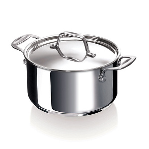 Кастрюля BEKA CHEF 7 л (26 см) с зеркальной полировкой, из нержавеющей стали, серого цвета