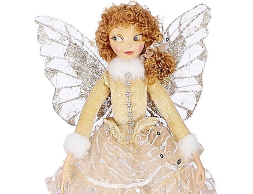 Кукла на ёлку "Эльф - зимняя бабочка", велюр, тюль, 35х13х5 см, Edelman, Noel (Katherine's style) фото 2