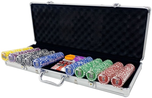 Покерный набор NUTS, 500 фишек 11.5 г с номиналом в чемодане