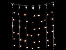Светодиодный занавес Quality Light 1*9 м, 900 экстра теплых белых LED ламп, черный ПВХ, соединяемый, IP44, Laitcom