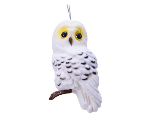 Ёлочная игрушка БАРХАТИСТАЯ СОВУШКА, пластик флокированный, 8 см, Kaemingk (Decoris)