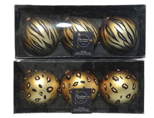 Набор стеклянных шаров BEAUTY WILD, 8 см, упаковка 3 шт, Kaemingk фото 2