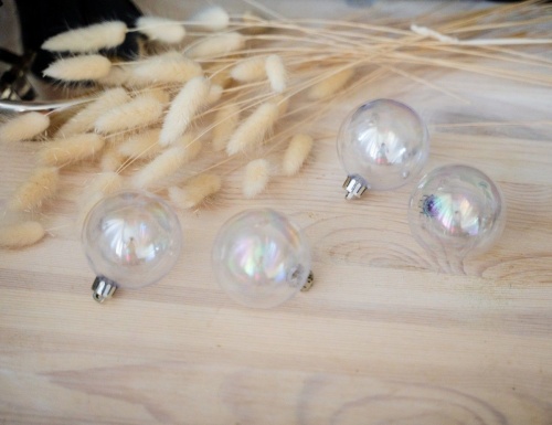 Набор однотонных пластиковых шаров глянцевых, цвет: прозрачный перламутр, 60 мм, упаковка 12 шт., Kaemingk/Winter Deco фото 5