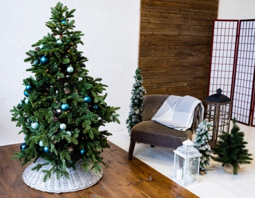 Плетёная корзина "Виллаж" для декорирования основания елки, National Tree Company фото 4