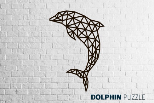 Деревянный декор настенный, панно, сборная модель EWA Design Дельфин фото 2