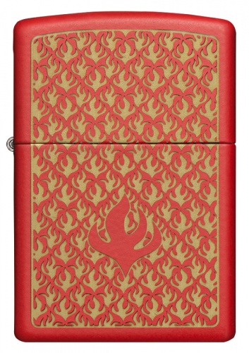 Зажигалка Zippo Flame Pattern, покрытие Red Matte, латунь/сталь, красная, матовая, 38x13x57 мм фото 6