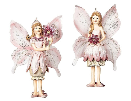 Елочная игрушка ЭЛЬФ С ЦВЕТКОМ малым, полистоун, 11 см, подвеска, Goodwill фото 2