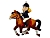 Ёлочная игрушка ЮНАЯ ВСАДНИЦА на коричневом коне, полистоун,9 см, Kurts Adler