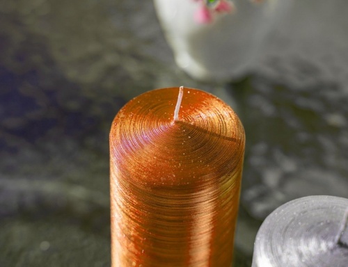 Свеча столбик "Бронзовый рельеф", 6х12.5 см, Омский Свечной фото 2