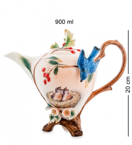 FM-80/ 1 Заварочный чайник "Голубые птицы" (Pavone)
