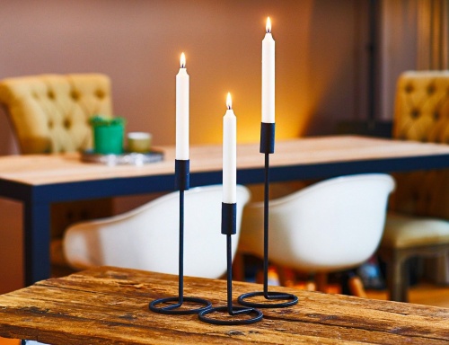 Подсвечники под одну свечу "Файо", металлические, чёрные, 20-32 см (3 шт.), Boltze фото 3