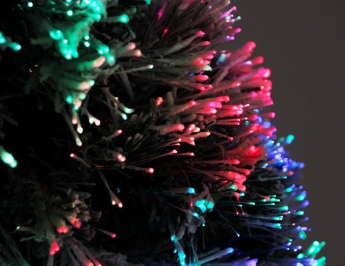 Светящаяся оптиковолоконная елка "Радуга" флокированная, с разноцветными светодиодами, 92 см, National Tree Company фото 2