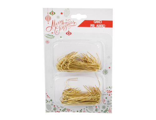 Крючки для ёлочных украшений КИММИ, металл, золотые, 4 см, 200 шт., Due Esse Christmas