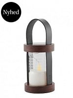 Подсвечник стекло, Ø12хH28,5 см, Черный/Коричневый