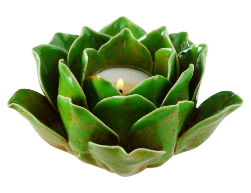 Подсвечник для чайной свечи ВЭЛОРИ, керамический, светло-зелёный, 14 см, Boltze фото 3