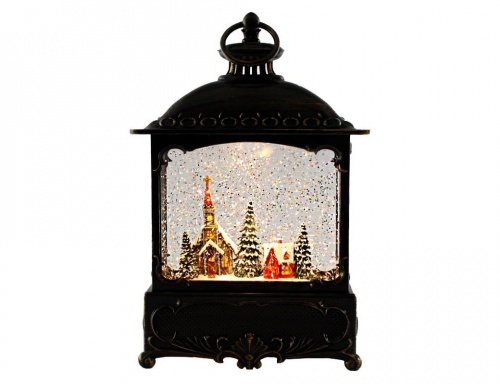 Снежный' фонарь "Деревенская церквушка", пластик, 30 см, батарейки, Peha Magic