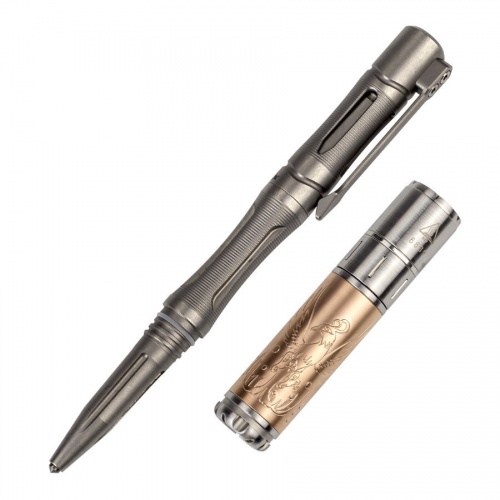 Набор: Fenix ручка T5Ti + фонарь светодиодный F15, 85 лм, ААА, серый