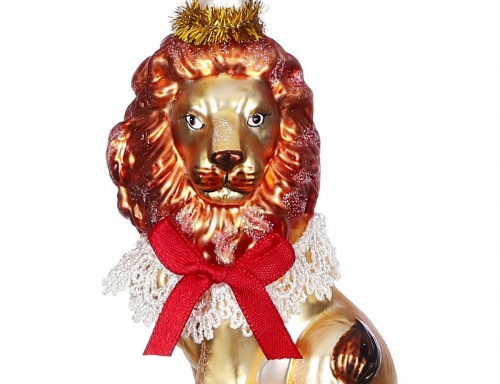 Стеклянная ёлочная игрушка "Цирковой лев", 14х6.5 см, Edelman фото 2