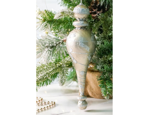 Ёлочная игрушка ВЕСЕННЯЯ СОСУЛЬКА, полиэстер, серебряная, 25 см, Winter Deco
