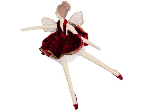 Кукла на ёлку "Фея бархатного танца" (Enl’air), текстиль, 24 см, Due Esse Christmas фото 3