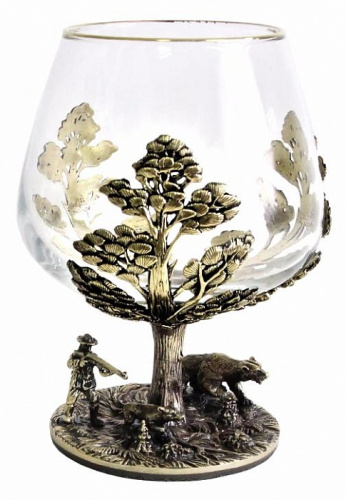 Бокалы - "Pine Forest Glassworks" - Бокал для коньяка "Охота на Медведя (Сосна) фото 2