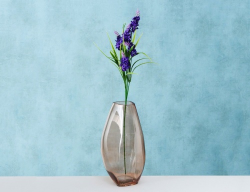 Стеклянная ваза "Адиан", прозрачная светло-коричневая, 32 см, Boltze фото 3