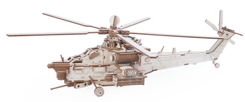 Конструктор 3D деревянный Lemmo Вертолет Ночной охотник фото 4