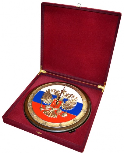 Настенные часы "Герб России" в подарочной упаковке фото 2