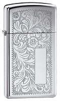 Зажигалка Zippo Slim Venetian High Polish Chrome № 1652