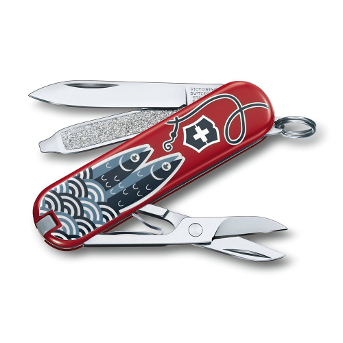 Нож-брелок Victorinox Classic LE 2019, 58 мм, 7 функций, "Sardine Can" фото 2