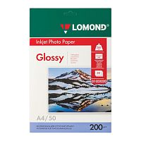 Фотобумага для струйной печати Lomond А4, 200 г/м2, 50 листов, односторонняя глянцевая 0102020