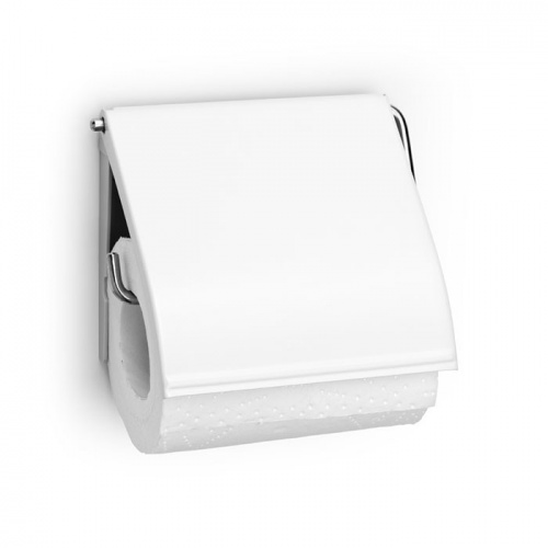Держатель для туалетной бумаги Sistema из нержавеющей стали, белого цвета