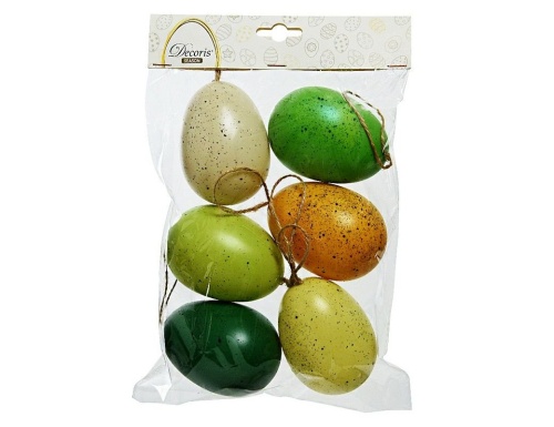 Декоративные пасхальные яйца УЮТНАЯ КРАПИНКА, жёлтые, зелёные и кремовые, 9 см (упаковка 6 шт.), Kaemingk фото 3