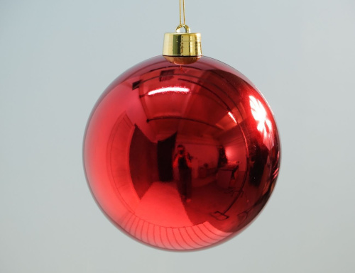 Пластиковый шар глянцевый, цвет: красный, 250 мм, Winter Deco фото 2