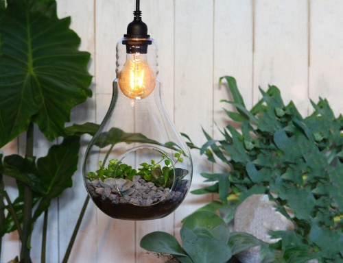 Лампа - флорариум "Капля" с подсветкой 220V, подвесная, 32 см, 4 SEASONS фото 2