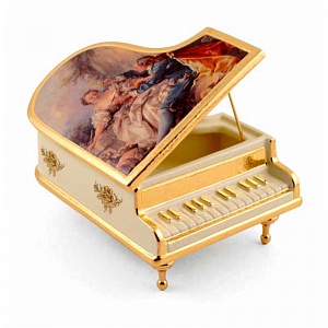 BAROQUE Шкатулка рояль 28х20 см, керамика, цвет кремовый, декор золото