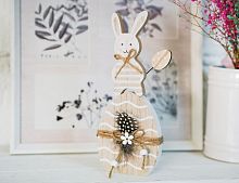 Декоративная пасхальная фигурка ЗАЙКА ЗОСЯ, дерево, 24х10 см, Koopman International